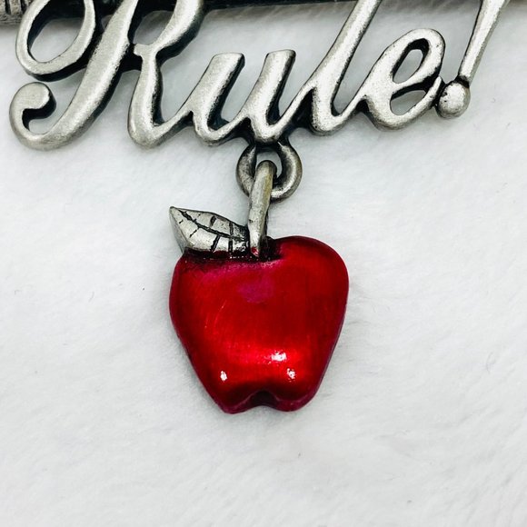 Vintage '80s Teachers Rule Brooch/Pin by J.J./Jonette Jewelry - Picture 2 of 5